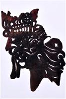 藏品(皮影戲偶頭-淨(黑短鬚戴冠帽))的圖片