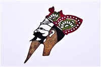 藏品(皮影戲偶頭-末(黲鬚戴冠帽))的圖片