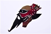 藏品(皮影戲偶頭-淨(黑鬚戴道冠）)的圖片