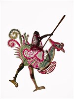 藏品(合華興皮影戲偶身—旦角武身騎禽持棍)的圖片