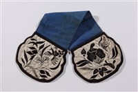 藏品(米白地黑繡蓮鷺石榴紋褡褳)的圖片