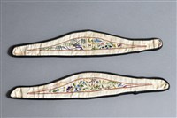 藏品(米白地彩繡花鳥草蟲紋纏足護膝)的圖片