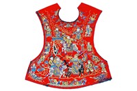 藏品(紅地盤金彩繡人物紋背心繡片)的圖片