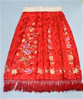 藏品(黑衣紅裙彩繡花卉紋新娘禮服(裙))的圖片