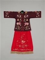藏品(棕衣紅裙彩繡新娘禮服)的圖片