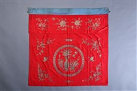 藏品(紅地盤金繡瓶花紋桌帷)的圖片