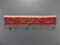 藏品(紅地彩繡鳳凰牡丹紋帳簾)的圖片