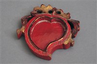 藏品(木刻朱漆桃形敬果盤)的圖片