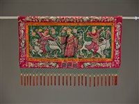 藏品(光德壇綠地盤金彩繡封神人物紋帳籬)的圖片