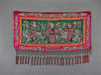 藏品(光德壇綠地盤金彩繡封神人物紋帳籬)的圖片