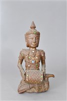 藏品(樂師木雕-雙面鼓)的圖片