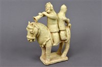 藏品(二人騎馬奏樂白陶俑)的圖片
