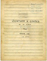 藏品(弦樂四重奏 總譜，第一樂章，墨水筆手稿)的圖片