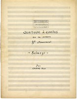 藏品(弦樂四重奏 總譜，第三樂章，墨水筆手稿)的圖片