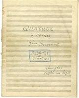 藏品(弦樂四重奏 總譜，鉛筆草稿)的圖片