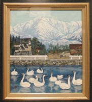 藏品(剱岳を背に羽を休める（技法：和紙絵）)的圖片