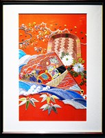 藏品(宝尽くし扇（技法：日本刺繍）)的圖片