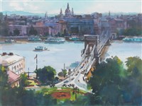 藏品(多瑙河上的鐵鍊橋)的圖片