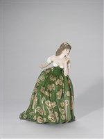 藏品(仕女系列（綠底金圈裙）)的圖片