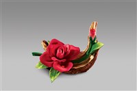 藏品(陶瓷手造花/桃紅色玫瑰)的圖片