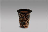 藏品(黑釉刻畫花盆)的圖片