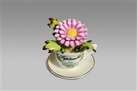 藏品(填土插花系列：月份咖啡杯花/九月紫菊花)的圖片