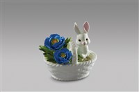 藏品(填土插花系列：兔提籃(中)/藍和頌)的圖片