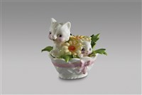 藏品(填土插花系列：籃中動物/貓親子)的圖片