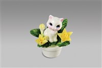 藏品(填土插花系列：小貓盆上坐(小)/三月水仙)的圖片