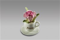 藏品(填土插花系列：小咖啡杯皿/1月康乃馨)的圖片