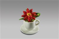 藏品(填土插花系列：小咖啡杯皿/12月聖誕紅)的圖片