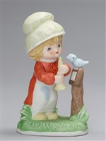 藏品(小孩系列：持喇叭的小女孩與小鳥)的圖片