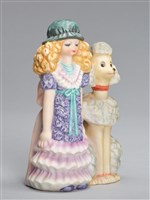 藏品(金髮女孩與貴賓狗)的圖片