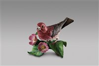 藏品(單鳥佇立系列：紫雀/桃紅黑尾鳥)的圖片