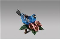 藏品(單鳥系列：藍鳥/桃紅色花)的圖片