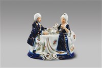 藏品(藍彩雙人組/喝午茶(音))的圖片