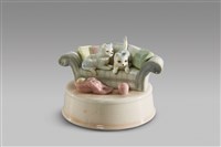 藏品(沙發上雙貓玩毛線球(音))的圖片