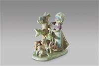 藏品(鄉村女孩與鹿群)的圖片