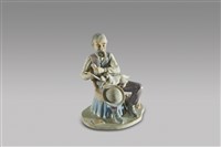 藏品(抱狗老人看信)的圖片