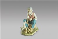 藏品(老公公餵雞)的圖片