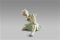 藏品(綠衣芭蕾舞者/單手托下顎)的圖片