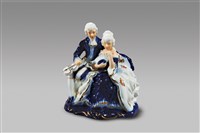 藏品(藍彩雙人組/坐姿(音))的圖片