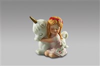 藏品(獨角獸系列：獨角獸與女抱鴿/叼信)的圖片