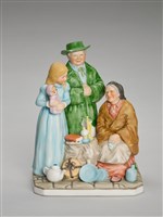 藏品(賣貨婦女與顧客對話)的圖片