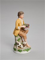 藏品(鄉村男孩與寵物狗)的圖片