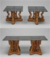 藏品(精雕日本實木茶几托)的圖片