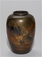 藏品(精雕雙鶴銅瓶)的圖片