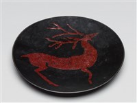 藏品(鹿紋圓漆盤)的圖片