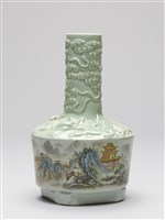 藏品(青瓷加彩龍紋長頸瓶)的圖片
