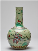 藏品(青瓷加彩戲曲人物紋長頸瓶)的圖片